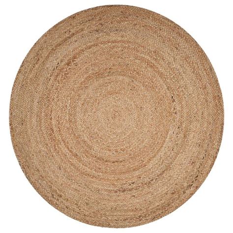 LR Resources Natural Jute Natural 8 ft. x 8 ft. Round Indoor Area Rug
