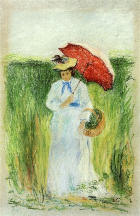 Kunstreproduktionen Junge Frau Mit Einem Regenschirm Von Camille