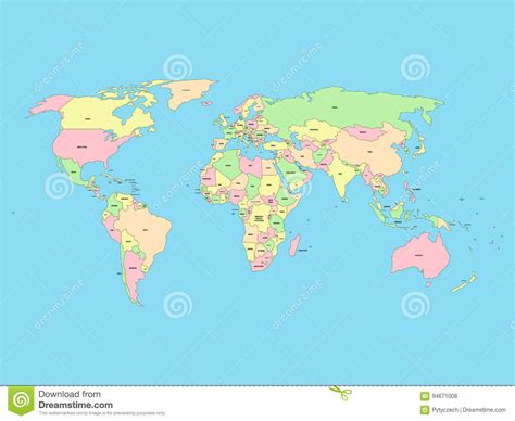 Grote staatkundige wereldkaart gemaakt door maps international, nederlandstalig. Wereldkaart Met Namen Van Soevereine Landen En Grotere ...