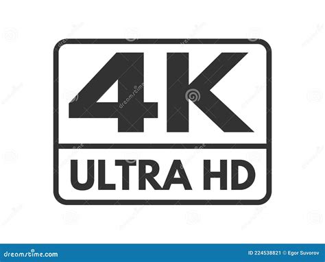 4k Ultra Hd Label Icon On White Background Black And White Uhd Symbol
