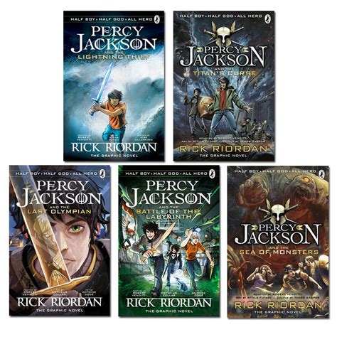 Percy Jackson Graphic Novels 5 Books Collection Set By Rick Riordon T