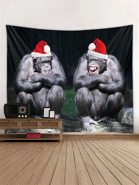 Christmas Gorilla Brother Printed Tapestry Art Decoration
