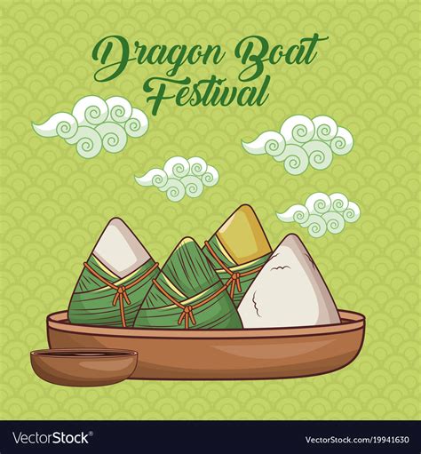 Dragon boat festival, also called duanwu festival, is one of the four grandest traditional festivals in china, falling on 5th day of the 5th month in chinese lunar calendar. Dragon boat festival cartoon design Royalty Free Vector