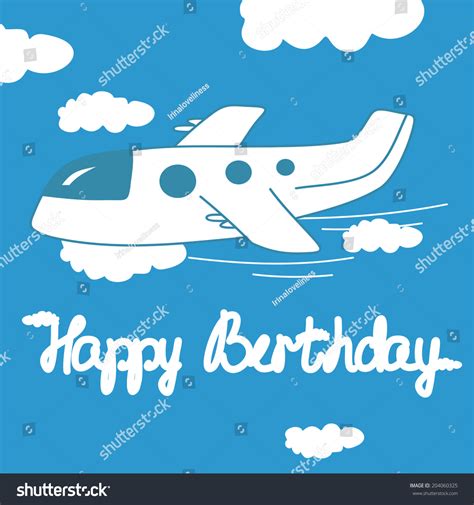 Find funny happy birthday boss wishes, quotes and messages. Happy Birthday Card Airplane Clouds Stock Vector 204060325 ...