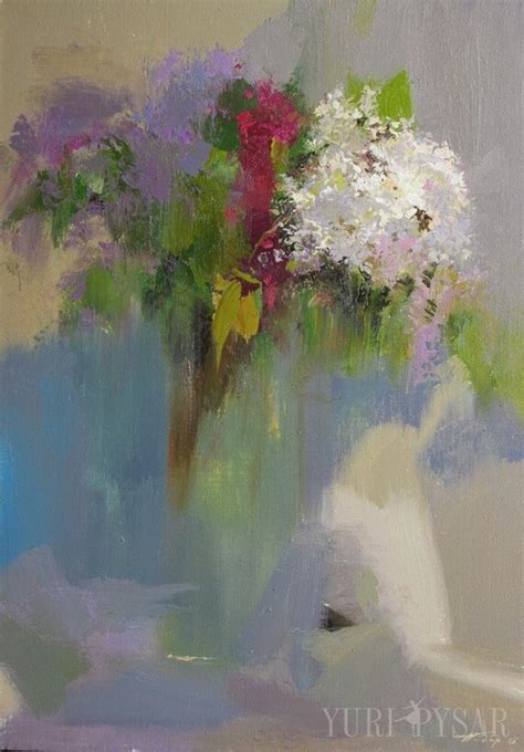 Oil Painting White Lilacs Flower Painting Abstract Still