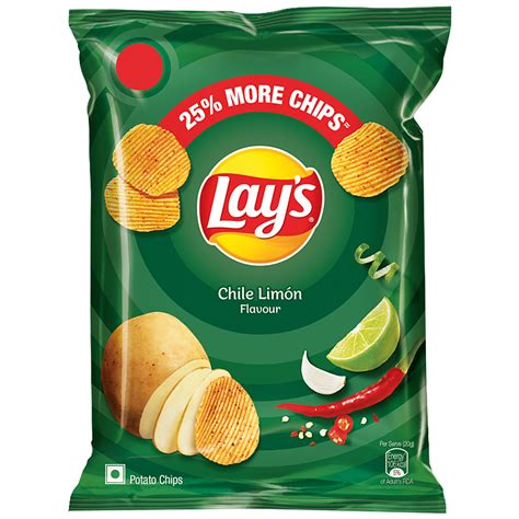 Lay's Potato Chips Chile Limon Flavour, Crunchy Snacks, 40 G Pouch