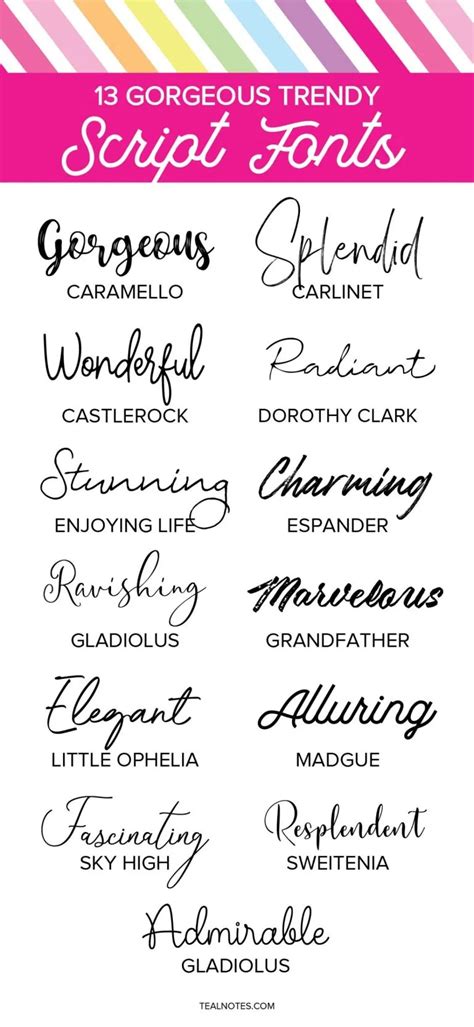 13 Beautiful Script Fonts For Your Next Craft Project Best Script