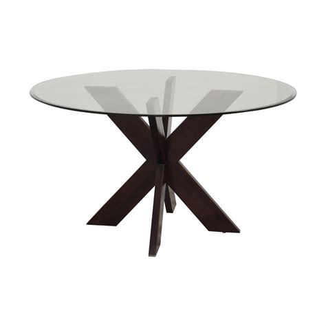 Airy global texture and serving space for a sofa or sectional. 61% OFF - Pier 1 Pier 1 X-Base Dining Table with Glass Top ...