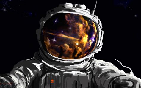 Descargar Fondos De Pantalla Astronauta En El Espacio 4k Rojo Nubula