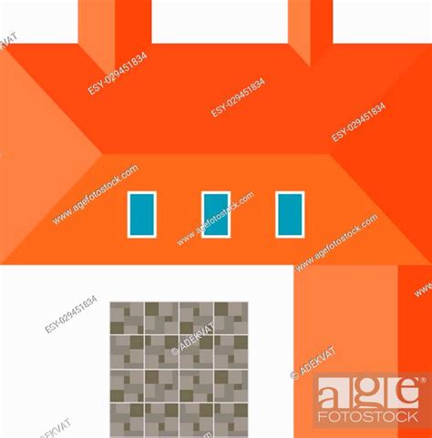 House Estate Building Top View And Urban House Top View Stock Vector
