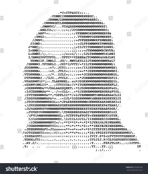 Mona Lisa Estilizó El Retrato Ascii Vector De Stock Libre De Regalías