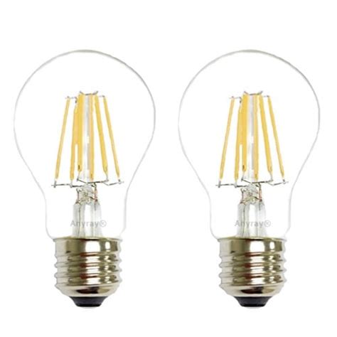 2 Bulbs Anyray 40 Watt Equivalent A19 Led Light Bulb Clear E26