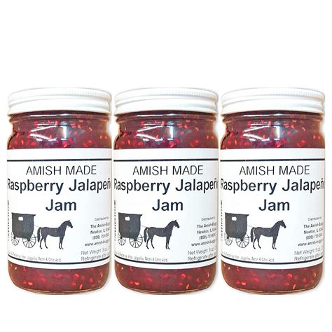 Amish Jam 8 Oz Jar Qty 3 Raspberry Jalapeno