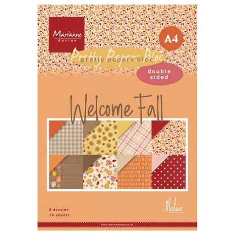 Marianne Design A4 Double Sided Papers 16pcs Welcome Fall By Marleen