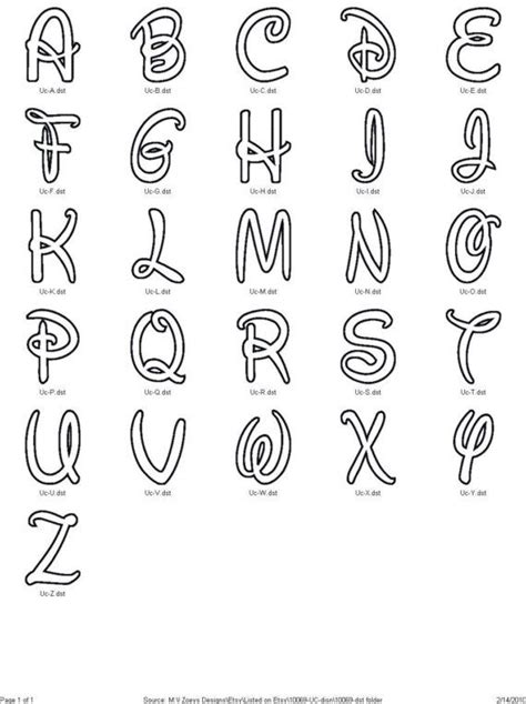 Disney Script Applique Embroidery Machine Alphabets Fonts And Monogram