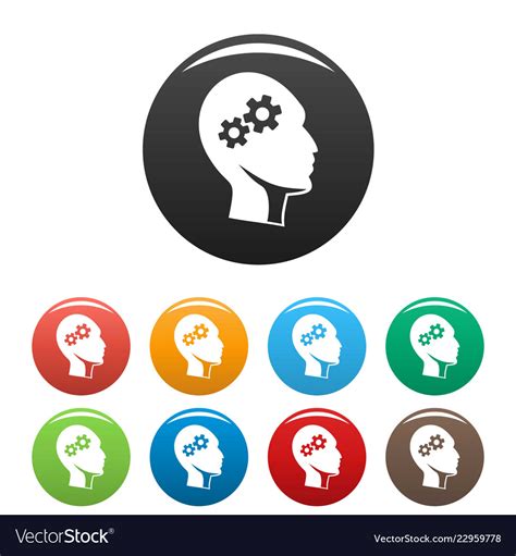 Solving Problem Icons Set Color Royalty Free Vector Image