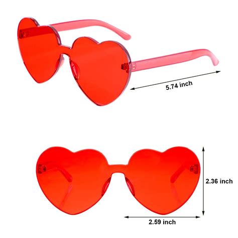 Rimless Retro Heart Shaped Sunglasses Too Fast