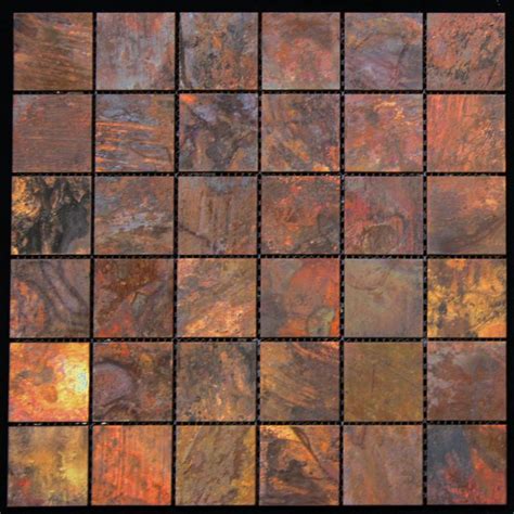 Legion Furniture 1188 X 1188 Copper Metal Tile In Multi Copper