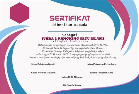 Contoh sertifikat piagam penghargaan juara kelas sd format word download desain template piagam penghargaan ker. CONTOH PIAGAM PENGHARGAAN ATAU SERTIFIKAT