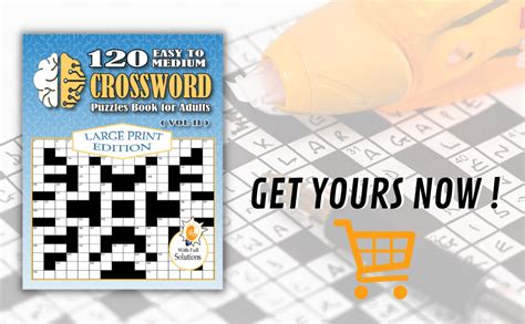 Easy Medium Crossword Puzzles Book For Adults 120