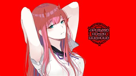 Darling In The Franxx Zero Two Aprilius Rehnz Renders With Red