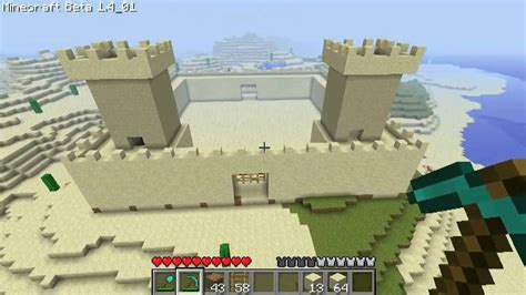 Minecraft Building A Sandcastle Part 2 The Two Towers Youtube
