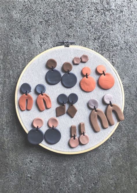 Neutrals Polymer Clay Earring Collection Diy Creative Inspiration