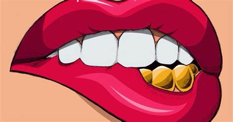 Gold Teeth Lip Bite Halloween Teeth Grillz Pinterest Gold Teeth