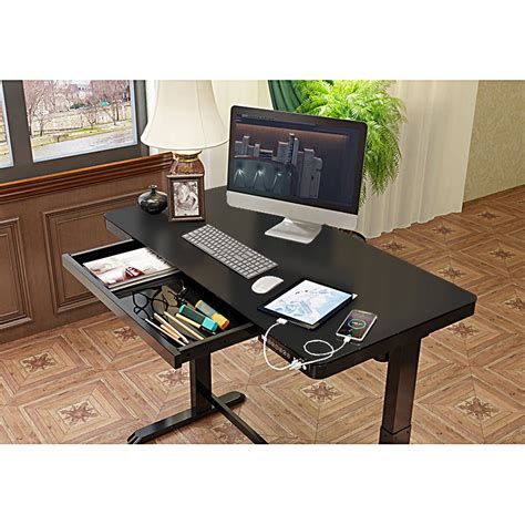 Allcam Ed20 Electric Height Adjustable Standing Desk W Drawer And Usb