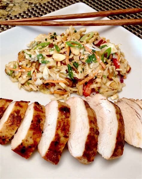 Asian Grilled Chicken With Peanut Ginger Slaw Keto Cooking Christian