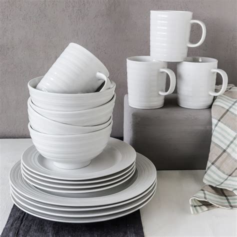 Better Homes And Gardens Anniston Porcelain 16 Piece Dinnerware Set
