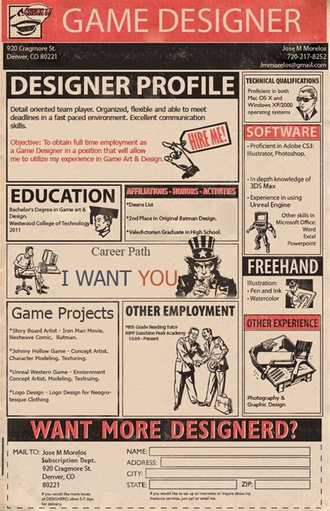 game-designer-CV | Cool CV | Pinterest | Resume, Creative and Resume design