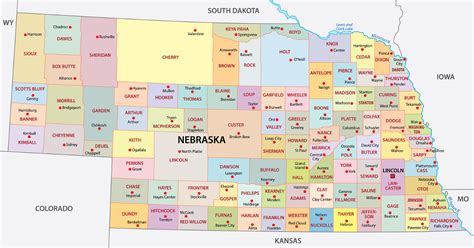 Nebraska Counties Map Mappr