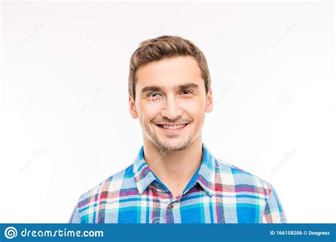 Portrait Of A Cute Cheerful Handsome Young Man Stock Photo Image Of