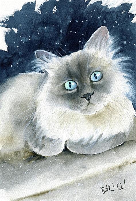 Home Décor Home And Living Original Ragdoll Cat Art Watercolor Painting
