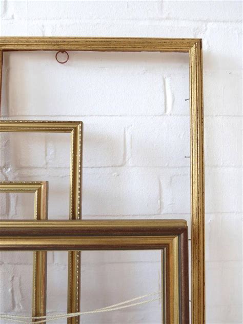 vintage style wall picture frames or photo frames set of 7 gold