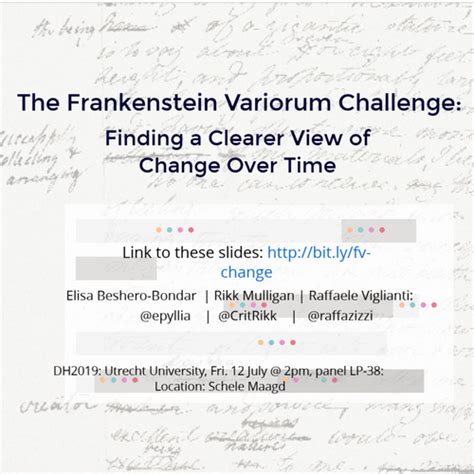 The Frankenstein Variorum Challenge Finding A Clearer