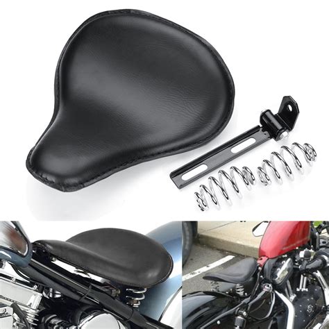 Black Motorcycle Solo Seat With Bracket Spring For Harley Bobberyamaha