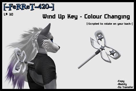 Second Life Marketplace Ferret 420 Wind Up Key Colourchanging