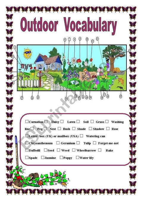 Outdoor Vocabulary Esl Worksheet By Malvarosa