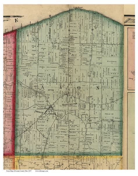 Avon Ohio 1857 Old Town Map Custom Print Lorain Co Old Maps