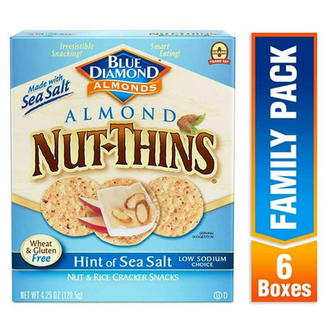 Blue Diamond Almond Nut Thins Cracker Crisps Hint Of Sea Salt 425
