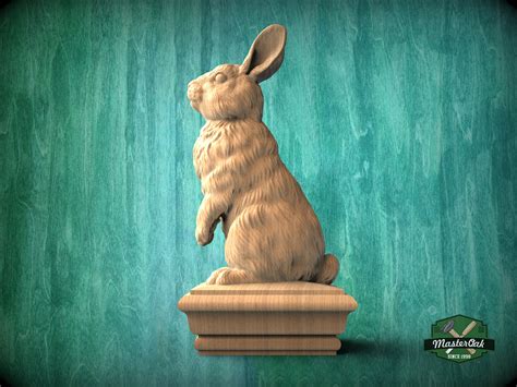 Rabbit Wooden Finial For Staircase Newel Post Rabbit Finial Etsy