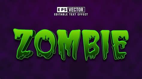 Premium Vector Zombie 3d Style Editable Text Effect Vector With
