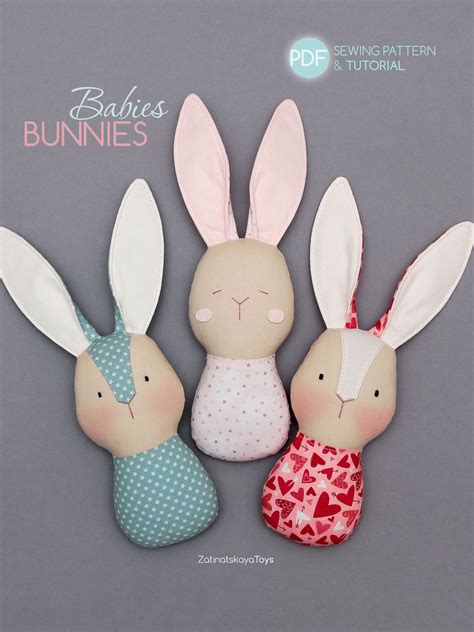 Bunny Sewing Pattern Pdf Easter Bunnies Rag Dolls For Baby Etsy In