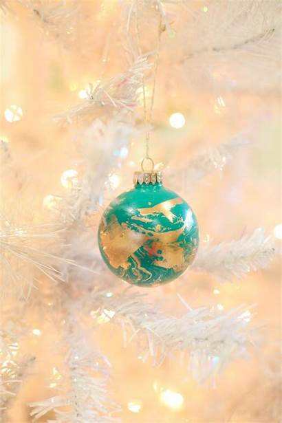 Christmas Ornaments Simple Gold Gifts Marbled Ornament