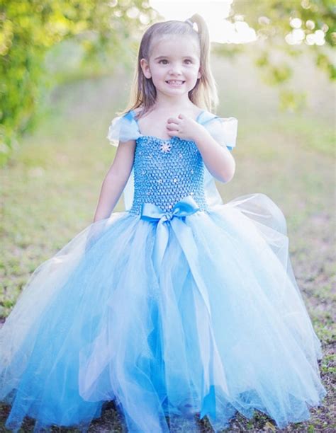 Buy New Girls Blue Anna Elsa Princess Tutu Dress Kids