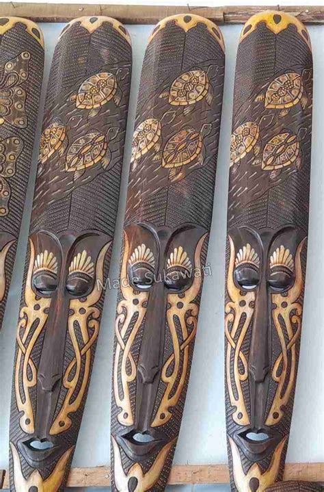 Jual Hiasan Dinding Topeng 100cm Variasi Kerajinan Ukiran Kayu Bali Di