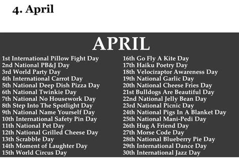 Weird And Fun Holidays For April What Holiday Does Your Birthday Fall