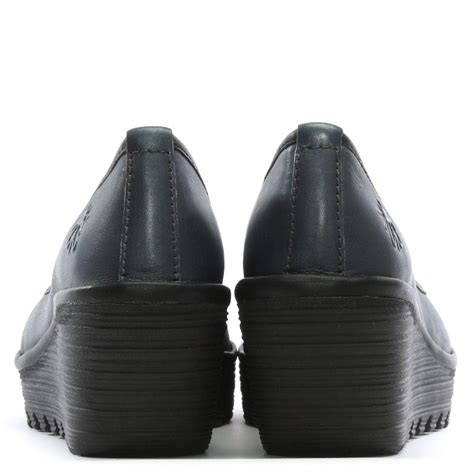 Lyst - Fly London Yerb Navy Leather Wedge Shoes in Blue